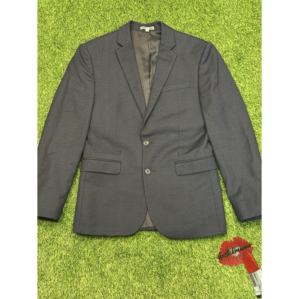 Express Photographer Mens Blazer Jacket No Size Tag Gray Wool Slim Sport Coat
